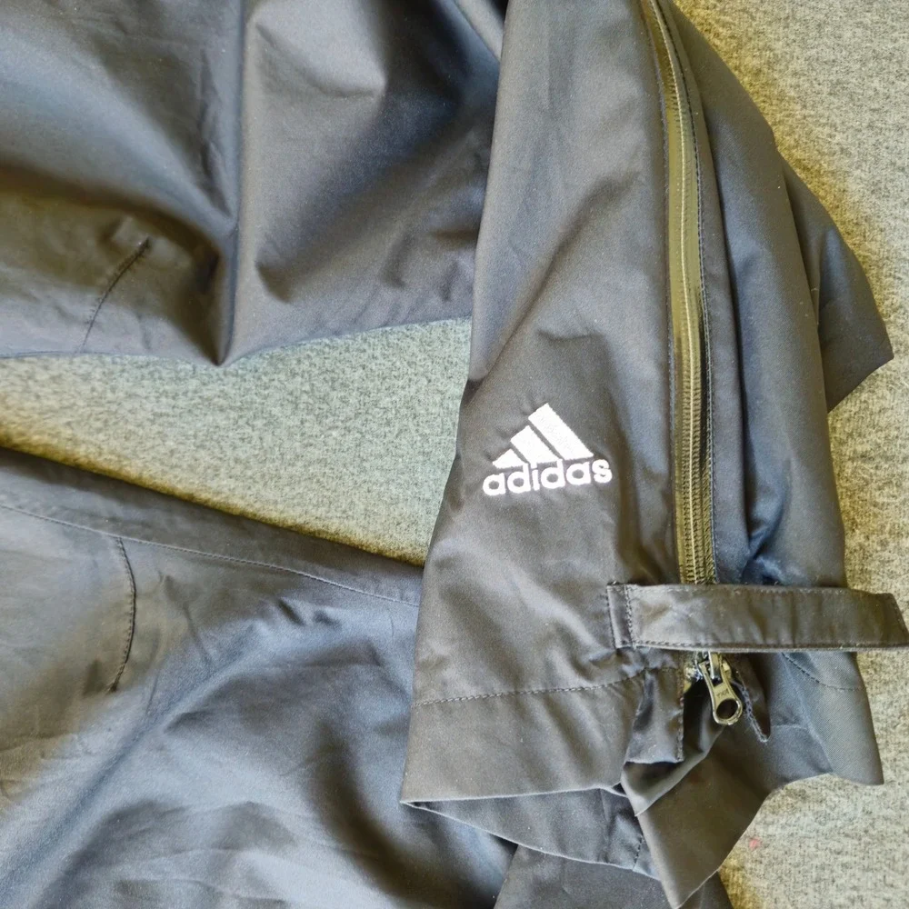 Adidas Rain Pants Mens XL Black Climaproof Side Zip Outdoor Golfcore Y2K EUC